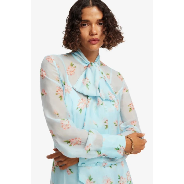 Leo Lin Lilith Tie Neck Maxi Dress, view 6