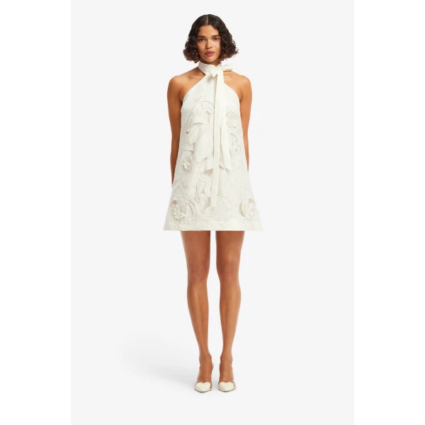 Leo Lin Lola Appliqué Halterneck Mini Dress, view 2