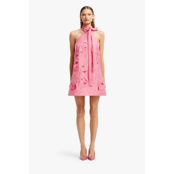 Leo Lin Lola Appliqué Halterneck Mini Dress, view 2