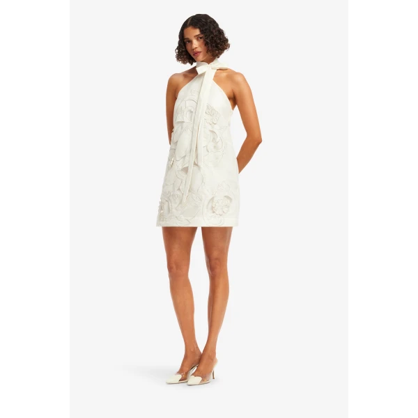 Leo Lin Lola Appliqué Halterneck Mini Dress, view 4