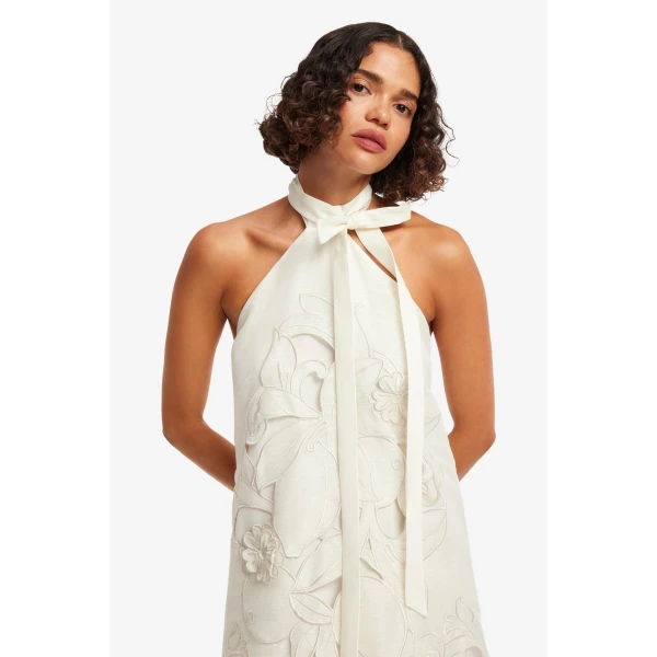 Leo Lin Lola Appliqué Halterneck Mini Dress, view 6
