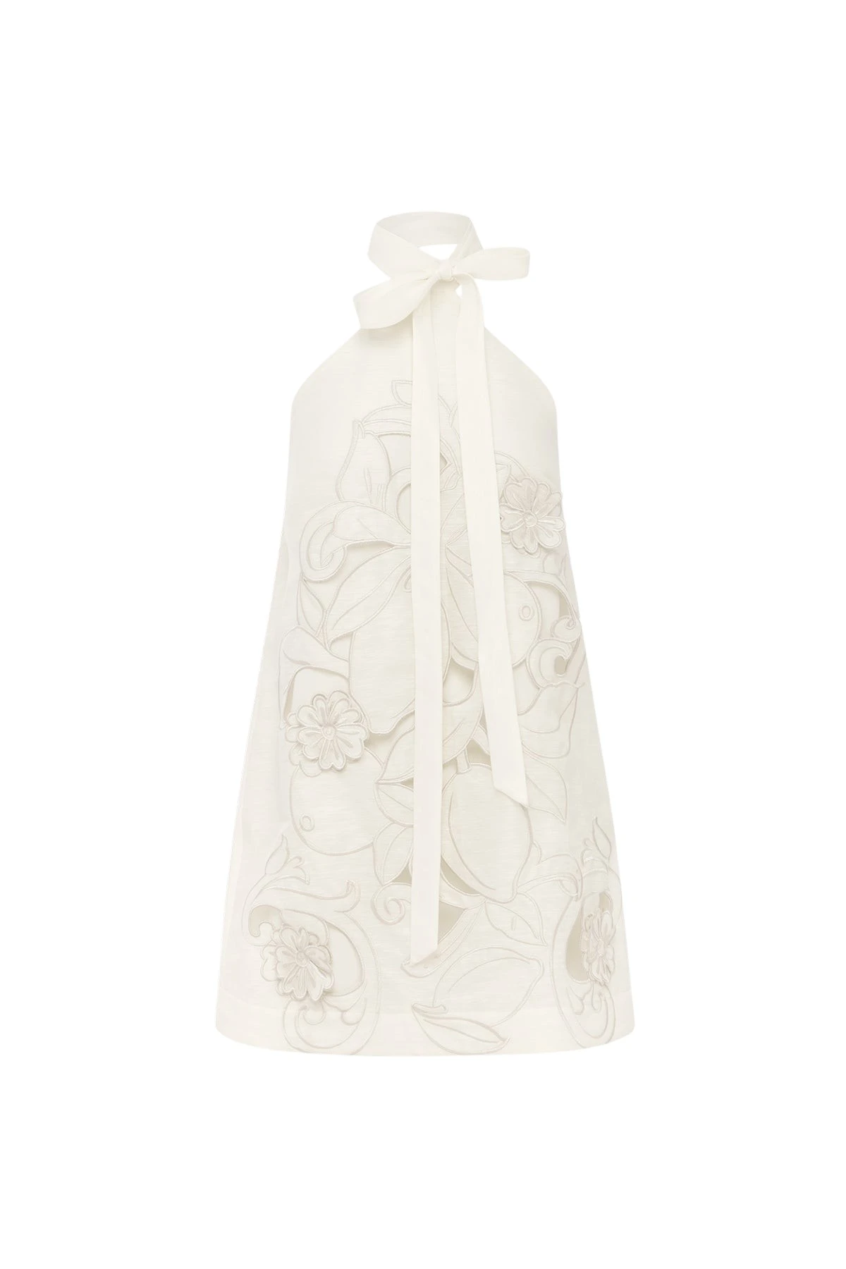 Leo Lin Lola Appliqué Halterneck Mini Dress