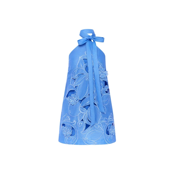 Leo Lin Lola Appliqué Halterneck Mini Dress  - Leo Lin Dress - Australian Luxury Fashion - Shop at Luxury Shoes 