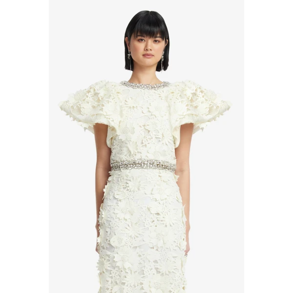 Leo Lin Lucia Embellished Lace Top, view 2