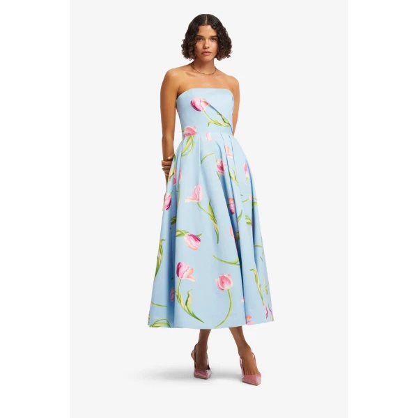 Leo Lin Lynn Bustier Midi Dress, view 3