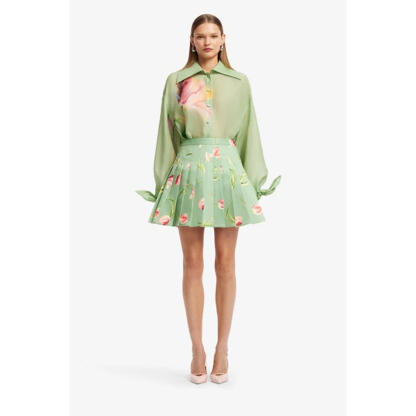 Leo Lin Melody Pleated Mini Skirt, view 2