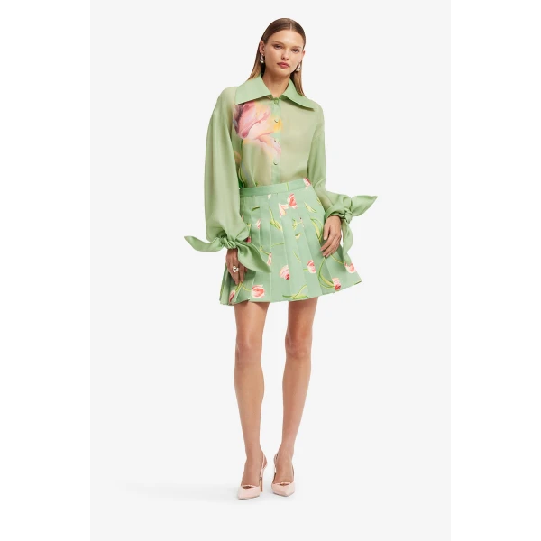 Leo Lin Melody Pleated Mini Skirt, view 3