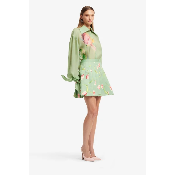 Leo Lin Melody Pleated Mini Skirt, view 4