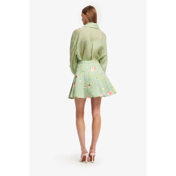 Leo Lin Melody Pleated Mini Skirt, view 5