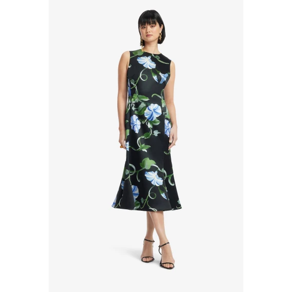 Leo Lin Olive Midi Dress, view 3