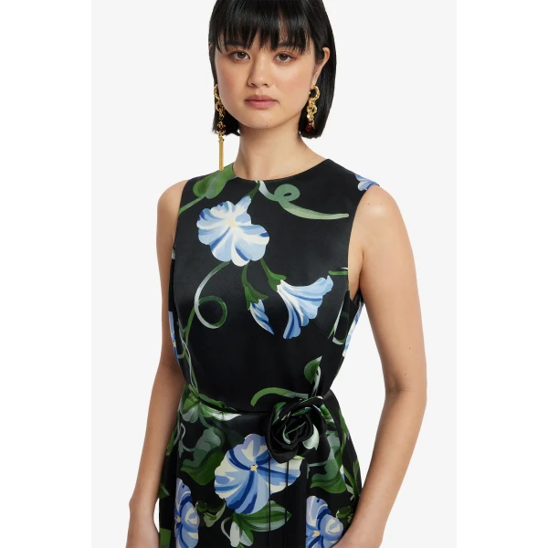 Leo Lin Olive Midi Dress, view 6