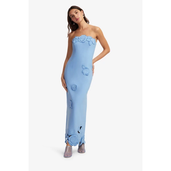 Leo Lin Rayna Appliqué Bustier Maxi Dress, view 3
