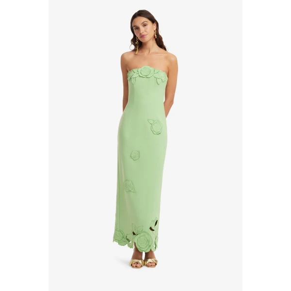 Leo Lin Rayna Appliqué Bustier Maxi Dress, view 3
