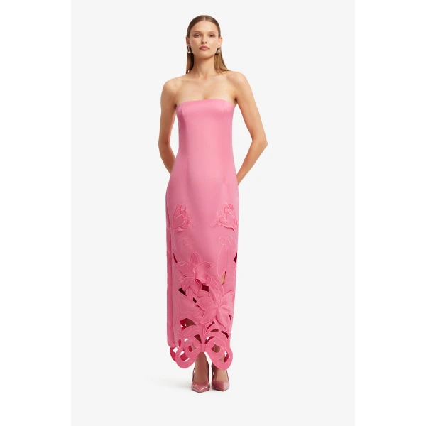 Leo Lin Rayna Appliqué Bustier Maxi Dress, view 3