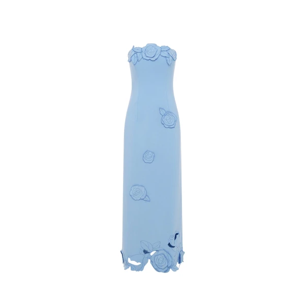 Leo Lin Rayna Appliqué Bustier Maxi Dress