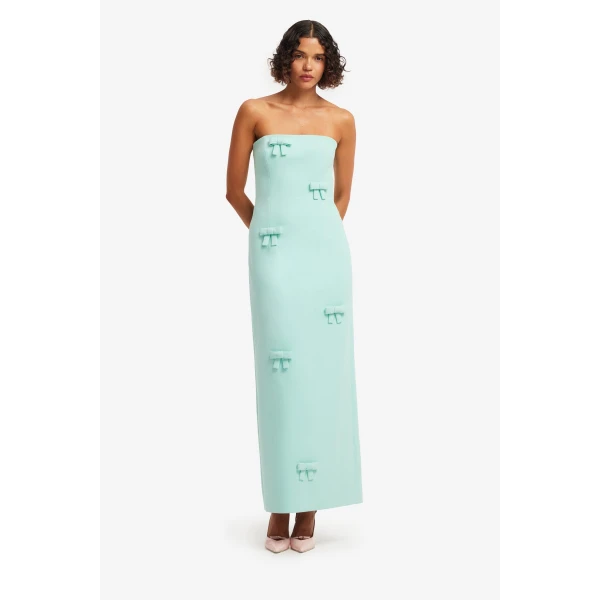 Leo Lin Rayna Bow Bustier Maxi Dress, view 3