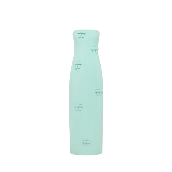 Leo Lin Rayna Bow Bustier Maxi Dress