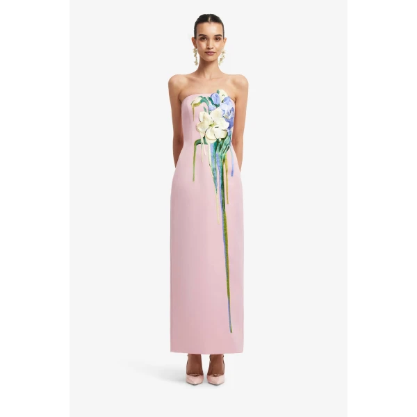 Leo Lin Rayna Embroidered Bustier Maxi Dress, view 2