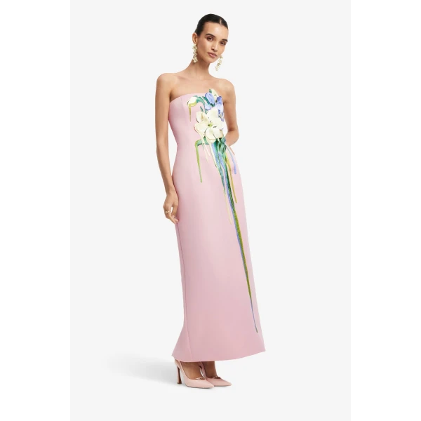 Leo Lin Rayna Embroidered Bustier Maxi Dress, view 4