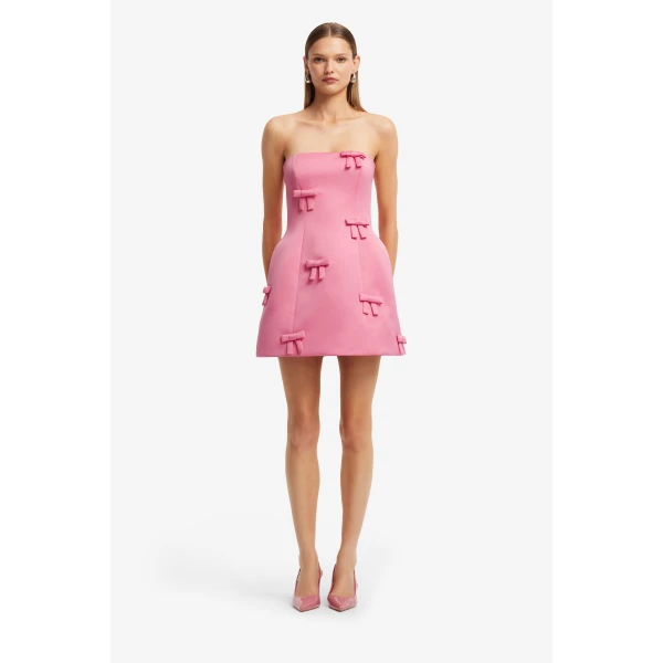 Leo Lin Roselle Bow Mini Dress, view 2