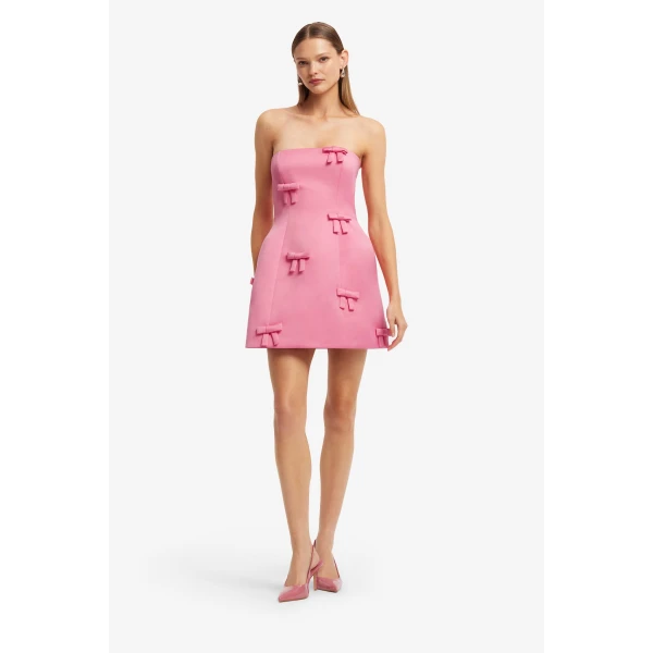 Leo Lin Roselle Bow Mini Dress, view 3