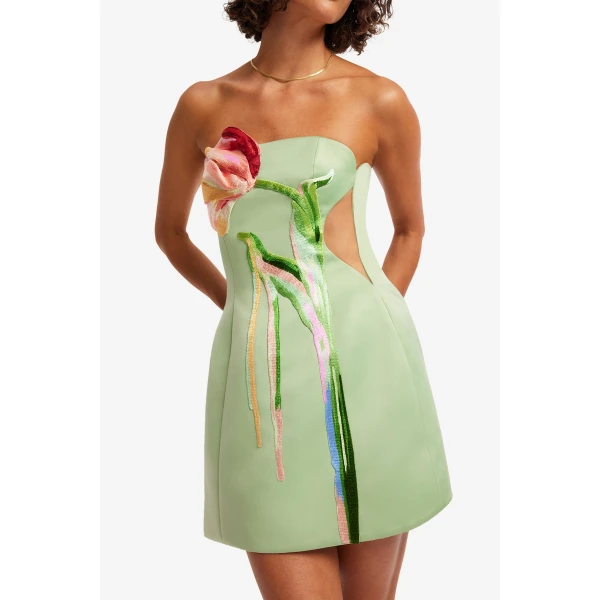 Leo Lin Roselle Cutout Bustier Mini Dress, view 6