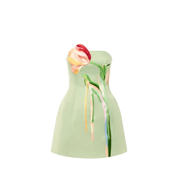 Leo Lin Roselle Cutout Bustier Mini Dress