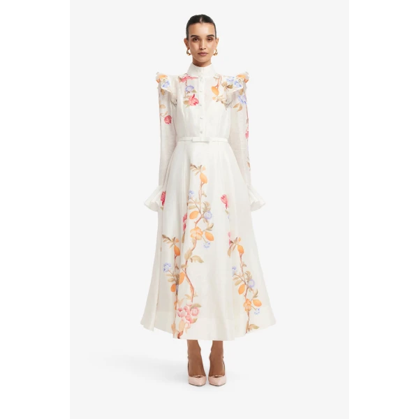 Leo Lin Selina Butterfly Sleeve Midi Dress, view 2