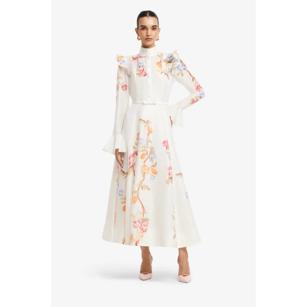 Leo Lin Selina Butterfly Sleeve Midi Dress, view 3