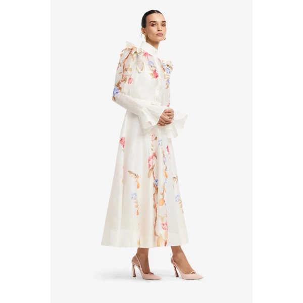 Leo Lin Selina Butterfly Sleeve Midi Dress, view 4