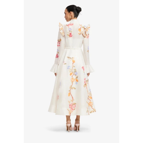 Leo Lin Selina Butterfly Sleeve Midi Dress, view 5
