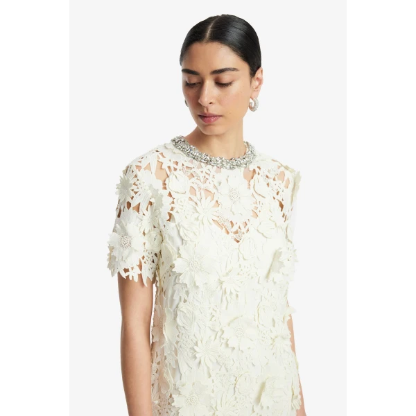 Leo Lin Sheridan Embellished Lace Midi Dress, view 6