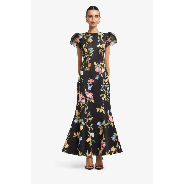 Leo Lin Sofia Embellished Puff Sleeve Maxi Dress, view 2