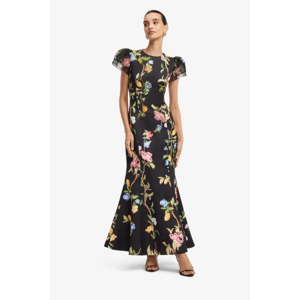 Leo Lin Sofia Embellished Puff Sleeve Maxi Dress, view 3