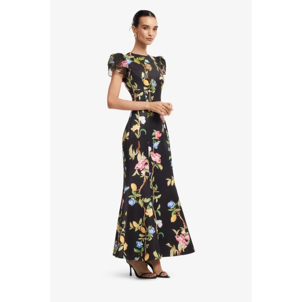 Leo Lin Sofia Embellished Puff Sleeve Maxi Dress, view 4