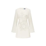 Leo Lin Suzanne Appliqué Bell Sleeve Mini Dress