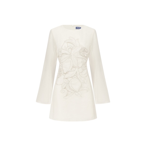 Leo Lin Suzanne Appliqué Bell Sleeve Mini Dress  - Leo Lin Dress - Australian Luxury Fashion - Shop at Luxury Shoes 
