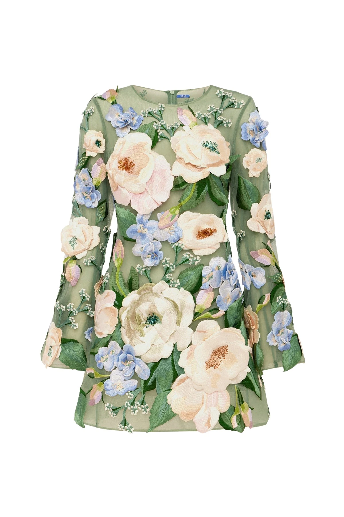 Leo-Lin-Suzanne-Floral-Hand-Embroidered-Bell-Sleeve-Mini-Dress58285_nobg Leo Lin Suzanne Floral Hand Embroidered Bell Sleeve Mini Dress