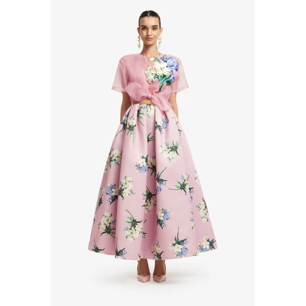 Leo Lin Victoria Puff Maxi Skirt, view 2