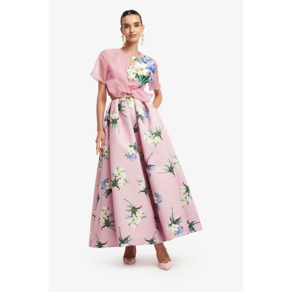Leo Lin Victoria Puff Maxi Skirt, view 3