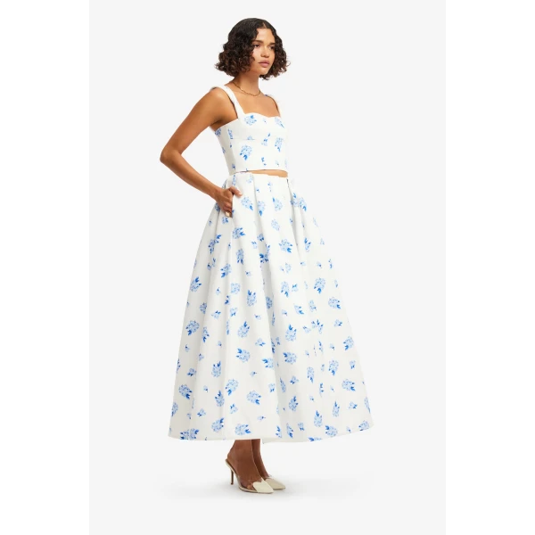 Leo Lin Victoria Puff Maxi Skirt, view 4