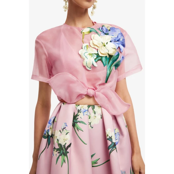Leo Lin Victoria Puff Maxi Skirt, view 6