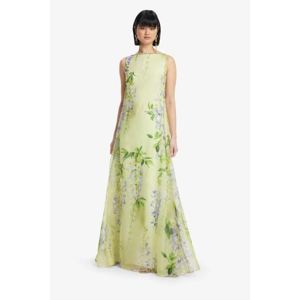 Leo Lin Yumei Embellished Open Back Gown, view 3