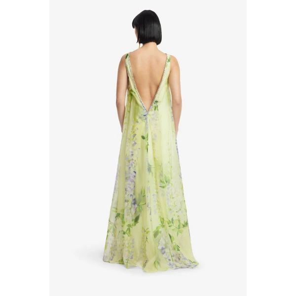 Leo Lin Yumei Embellished Open Back Gown, view 5
