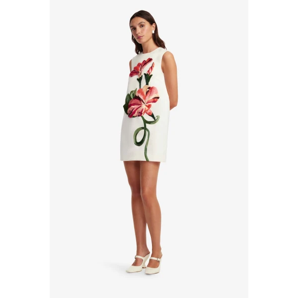 Leo Lin Yvonne Appliqué Floral Mini Dress, view 4