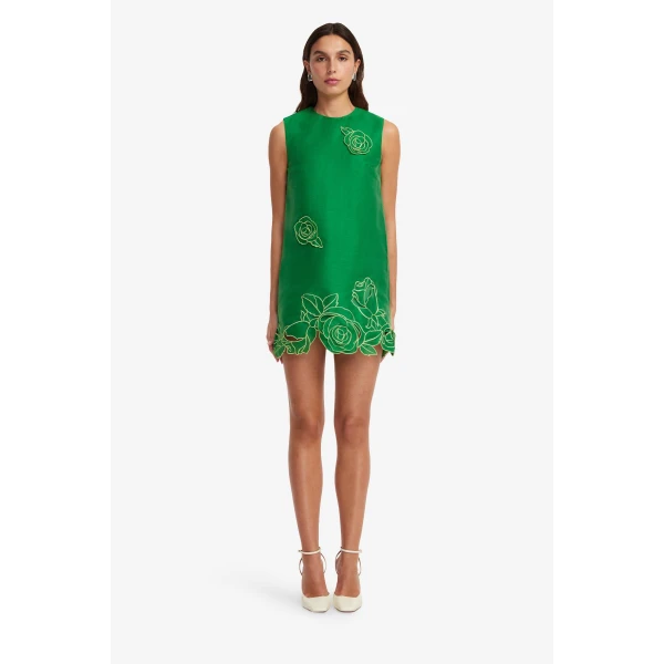 Leo Lin Yvonne Appliqué Mini Dress, view 2