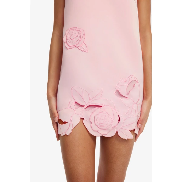 Leo Lin Yvonne Appliqué Mini Dress, view 6
