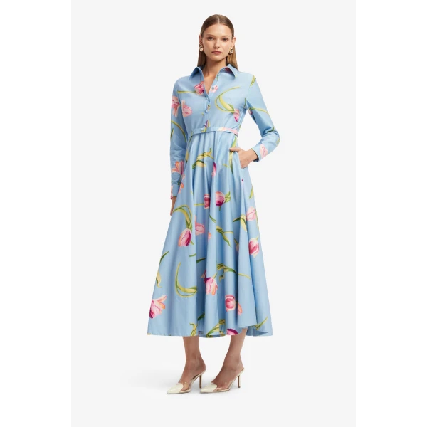 Leo Lin Zara Shirt Midi Dress, view 3