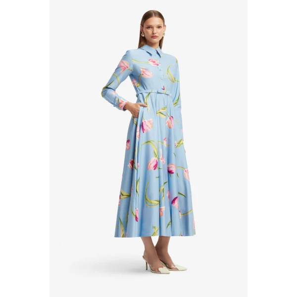 Leo Lin Zara Shirt Midi Dress, view 4