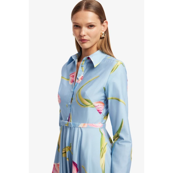 Leo Lin Zara Shirt Midi Dress, view 6